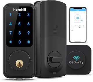 Hornbill WiFi Smart Lock Keyless - Entry Front Door Lock with G2 Gateway Remote App Control - Digital Electronic Deadbolt with Code Auto Lock Alexa Bluetooth Antipeep Touchscreen - Airbnb Home