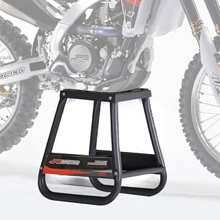 JFG RACING Dirt Bike Stand,Universal Detachable Powder Coated Anti Slip Off Road Steel MX Heavy Duty Dirtbike Maintenance Motorcycle Box Stand（Black）
