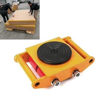 6T Industrial Machinery Mover with 360° Rotation Plat 13200lbs Machinery Moving Skates with 4 Roller Wheels Machinery Mover Dolly Skate, Orange, 1PC