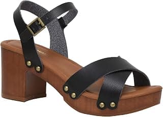 Women's Slate Faux Wood Sandal +Memory Foam Insole & LiteSole Technology -Wide Widths Available
