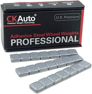 CKAuto 1/2oz, 0.5oz, Grey Adhesive Stick on Wheel Weights, Easy Peel, US Quality, 63 oz/Box (126pcs)