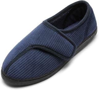 Diabetic Slippers Shoes for Men Arthritis Edema Adjustable Closure Memory Foam House Shoes