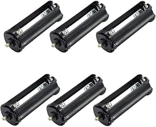 QMseller Cylindrical Battery Holder Battery Storage Case for 3 x 1.5V AAA Batteries Flashlight Torch Black - (6 Pcs)