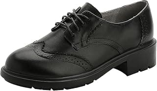 Women's Formal Dress Wingtip Lace Up Oxfords Leather Brogue Shoes