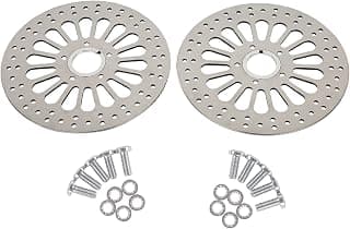 SHARKROAD 2 Pieces Front Rotors for Harley Davidson Brake System, Two-11.5'' Front Rotor for Harley Touring Sportster Softail Dyna Front Wheel, Vibration Proof Hardened Stainless Steel Brake Rotors
