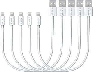 G-Cord Apple MFI Certified Short Lightning to USB Charging and Sync Cable (5 Pack, 7 Inch)