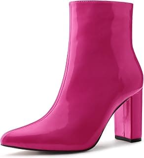 Women's Chunky Heel Pointed Toe Zipper Ankle Boots