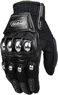 ILM Alloy Steel Knuckle Motorcycle Gloves Motorbike Powersports Racing Tactical Paintball (L, BLACK)