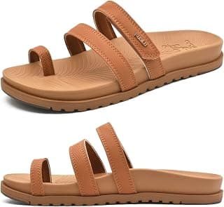 Womens Flip Flops with Plantar Fasciitis Arch Support Ladies Fashion Comfort Orthotic Adjustable Slides Sandals