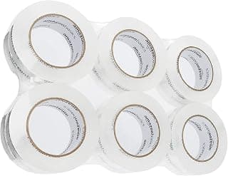 Amazon Basics Packing Tape, Designed for Moving, Storage and Packing, Shipping and Mailing, 1.88-Inch Wide x 109 Yards, Crystal Clear, 6-Pack