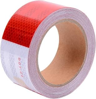 Brightplus 2"x 30' DOT-C2 Reflective Tape Waterproof self-Adhesive Trailer Reflector Reflective Film for Trucks,Trailers,car,Warning Caution Conspicuity Tape?Red&White?