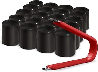 ColorLugs Vinyl LugCap Lug Nut Cover Black Flexible Fit Lug Nut Cap Fits 21-23mm Wide x 1 Inch deep Pack of 25 & Deluxe Extractor Available in a Variety of Colors and Sizes Made in The USA