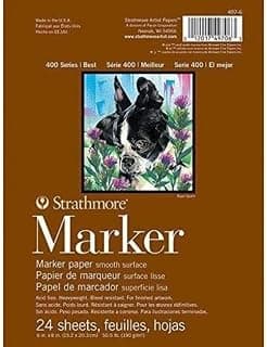 Strathmore Marker Paper Pad 6"X8"-50lb Smooth 24 Sheets -62497600