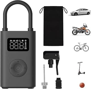 Xiaomi Portable Electric Air Compressor 2, Tire Inflator Electric Air Pump for Car Tires, 150 PSI Tire Pump, Cordless Tire Inflation with Digital Tire Pressure Detection for Car, Scooter, Bike, Ball