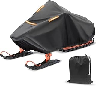 Tokept Snowmobile Cover,300D Waterproof Oxford Fabric Sled Ski Cover, Elastic Band at The Bottom to Trailer (M fits Length 115" x 51" x 48")