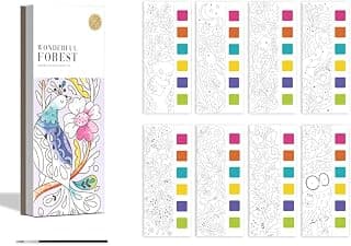 Pocket Watercolor Painting Book,Watercolor Painting Book for Adults Kids,Watercolor Bookmarks to Paint,Enchanted Garden Watercolor Painting Book,Pocket Water Color Painting Book