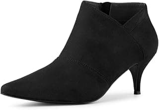Women's Pointed Toe Kitten Heel Cutout Ankle Boots