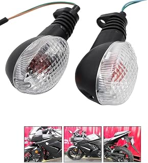 Motoparty Motorcycle Turn Signals for KAWASAKI EX250R NINJA 250R KLX250S KLX250SF VN650 Vulcan S Front/Rear Turn Signal Indicator Light Blinker Lamp Motorcycle,(Transparent Shell)