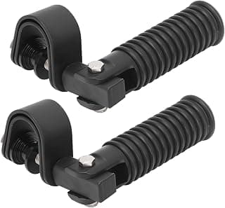 Foot Rest, Pair of Motorcycle Foot Pegs Clamp Footrest Mount Rubber + Metal for 1in Engine Crash Bar Guard Fit for Honda(Black)