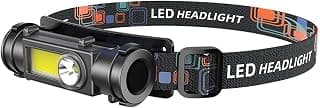 BREWEL LED Head Lamp Outdoor Flashlight Headlamps with Adjustable Headband Far Near Double Light 180 ° Rotation Adjustment