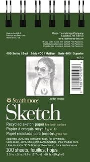 Strathmore 400 Series Recycled Sketch Pad, 3.5"x5" Wire Bound, 100 Sheets