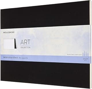 Moleskine Art Watercolor Block, Hard Cover, 23" x 31" Plain/Blank, Black, 20 Pages