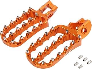 NICECNC Orange Forged Foot Pegs Footrest Compatible with KTM 125-500 XC/XCF/SX/SXF/EXC/EXCF 17-22,Husqvarna 125-501 TX/FX/TE/FE/TC/FC 17-22,GasGas EC250/300 EX300/250F/350F/450F MC125/250F/450F 21-22