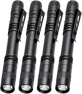 POCKETMAN 4 Pack 1000LM XPE-R3 LED Penlight Flashlight Tactical Torch with Clip(13.3 cm, Battery not Include)