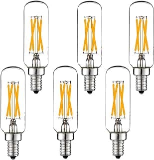 LiteHistory Dimmable LED T6 Bulb 40W Candelabra led 2700K Clear 400lm 4W T8 T25 led Bulb 6Pack