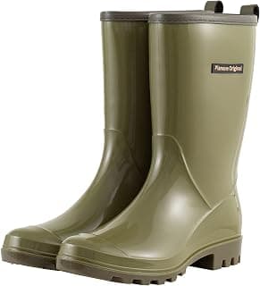 Mid Calf Rain Boots For Women Waterproof Garden Shoes Anti-Slipping Rainboots for Ladies Comfortable Insoles Stylish Light rain Shoes Outdoor Work Shoes