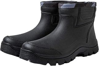 Rain Boots for Mens Waterproof Light Rubber Ankle Boots for All Type of Weather