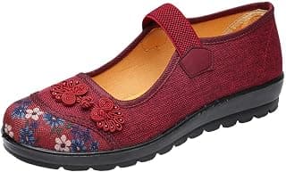 Womens Hollow Out Granny Walk Shoes Breathable Soft-Soled Mary Jane Flats