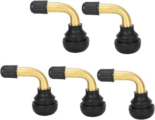 WATODAY 45 Degree Valve Stem, Brass Stem, Snap-in Rubber Base, for 50cc 150cc Scooter Motorcycle Moped Kids Kazuma Quad ATV Lawnmower Tires Go Karts (5pcs)