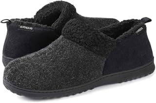 Men's Cozy Memory Foam Slippers with Warm Fleece Lining, Wool-Like Blend Micro Suede House Shoes with Indoor Outdoor Rubber Sole