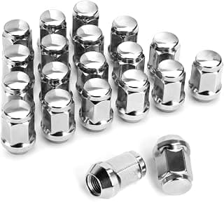 dynofit 12mmx1.5 Wheel Lug Nuts, 20 Chrome M12x1.5 Luguts Conical/Cone Seat 1.38'' Tall 19mm Hex M12-1.50 Steel for 5 Lug Tuner Wheels