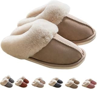 Womens Slipper Memory Foam Fluffy Soft Slippers Warm Slip On House Slippers Plush Indoor Outdoor Shoes Winter