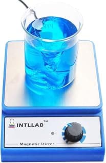 INTLLAB Magnetic Stirrer Stainless Steel Magnetic Mixer with stir bar (No Heating) Max Stirring Capacity: 3000ml