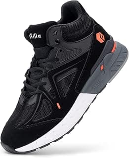 Men's Wide Sneakers High-top Basketball Shoes Supportive Walking Shoes with Extra Wide Toe Box for Flat Feet