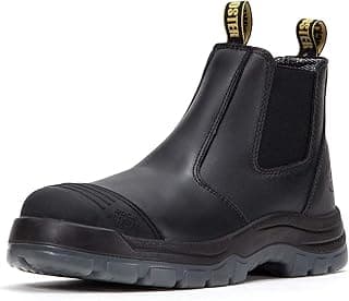 Work Boots for Men, 6" Soft Toe, Slip On Safety Oiled Leather Shoes, Static Dissipative, Breathable, Quick Dry AK227NT