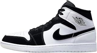 Jordan 1 Mid SE Men's Diamond Edition Black White DH6933-100, White, 10.5