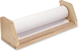 Melissa & Doug Wooden Tabletop Paper Roll Dispenser With White Bond Paper (30.5 cm x 23 metres) | Drawing Paper For Kids Art, Craft Paper Roll For Kids