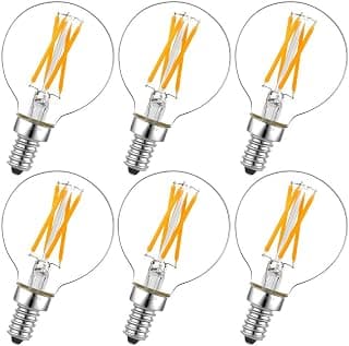 LiteHistory Dimmable g16.5 led Bulb e12 g16 1/2 led Candelabra Bulb 40w led Edison Bulb 2700K 400lm ac120v 4w g50 led Globe Bulb for Chandelier,Vanity and Ceiling Fan Light Bulbs 6Pack