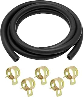 Hoypeyfiy 5/32inch ID Fuel Line Hose Clamps Kit 3.28 Ft Fuel Pipe Fuel Hose Petrol Hose Tool Kit for Motor, Car, Tractor, Mini Moto,Small Engines