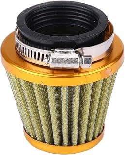 Qiilu Replacement Motorcycle Air Filter, 44mm/1.73inch Air Intake Cleaner Fit for Gy6 150cc ATV Quad 4 Wheeler Go Kart Buggy Scooter Moped(Gold)