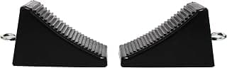 MAXXHAUL 50011 Rubber Wheel Chock with Eyelet (6-1/2" x 3-3/4" x 4"), 2 Pack