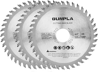 Gunpla 3 Pieces 4-1/2-inch 40 Tooth Alloy Steel TCT General Purpose Hard & Soft Wood Cutting Saw Blade with 7/8-inch Arbor