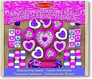 Melissa & Doug Shimmering Hearts Wooden Bead Set