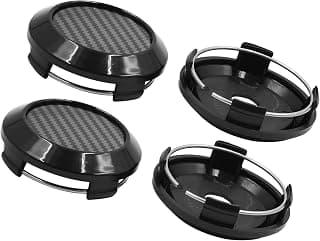 ACROPIX 64mm Dia 4 Lugs Car Wheel Tyre Center Hub Caps Covers Matte Black - Pack of 4