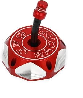 CNC Billet Gas Cap Cover Dirt Bike Gas Fuel Tank Cap with Air Vent Hose For CR85R CR125R CRF150R CRF230F CR250R XR100R/50R/80R/70R - Red