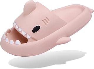 Men's and Women's Shark Slides Cloud Slippers Summer Novelty Open Toe Slide Sandals Anti-Slip Beach Pool Shower Shoes with Cushioned Thick Sole